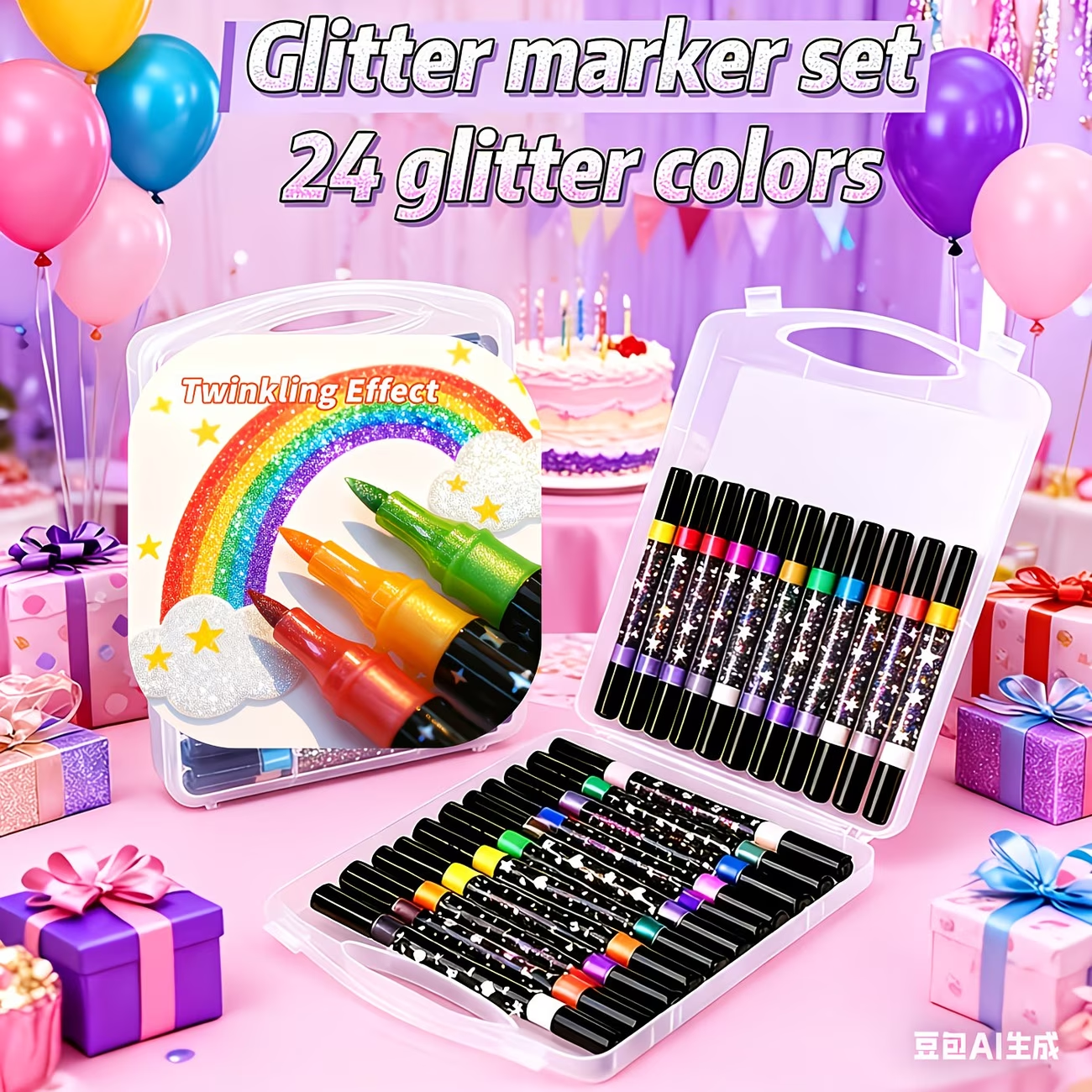 24 Colors Double Head Glitter  - مراجعة Correction Pen Fine وسعره