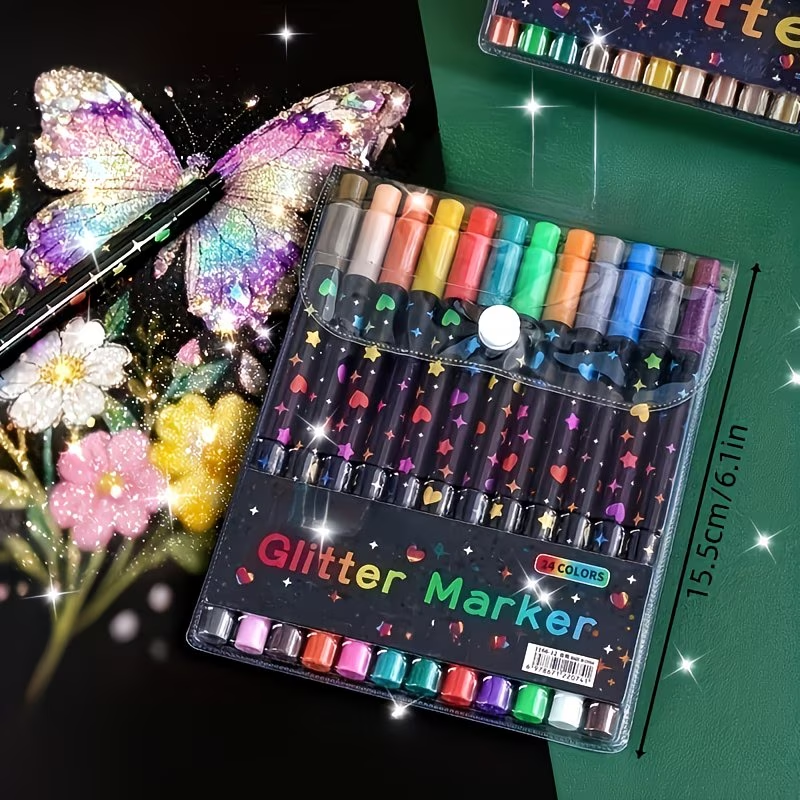 24 Colors Double Head Glitter  - مراجعة Correction Pen Fine وسعره