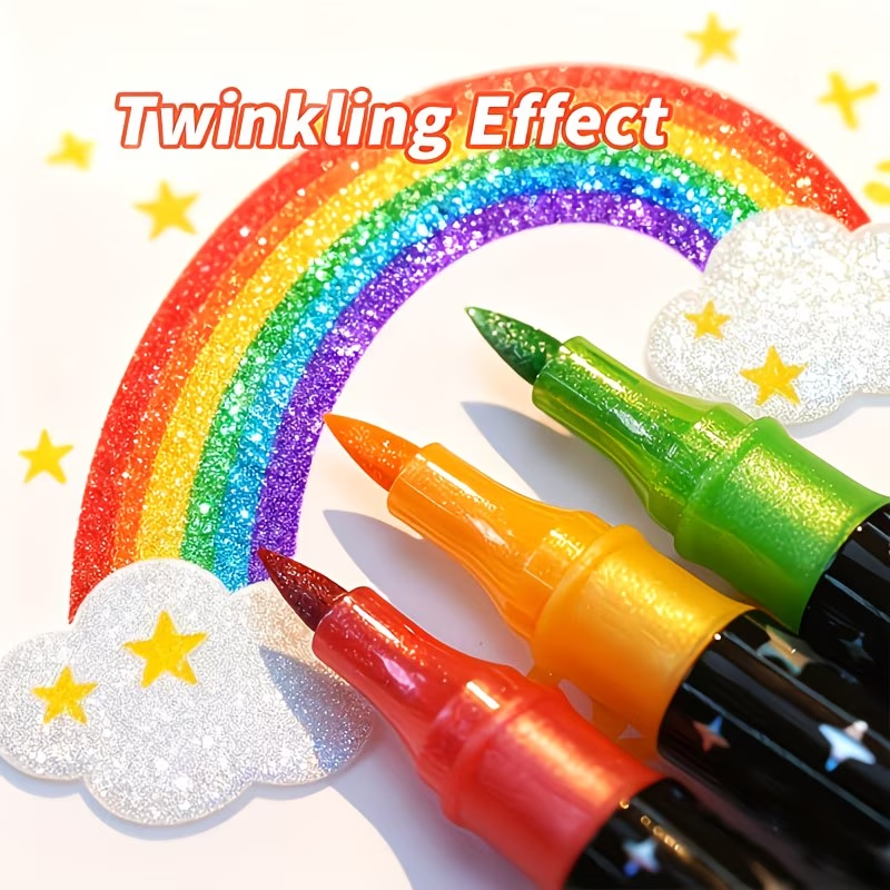 24 Colors Double Head Glitter  - مراجعة Correction Pen Fine وسعره