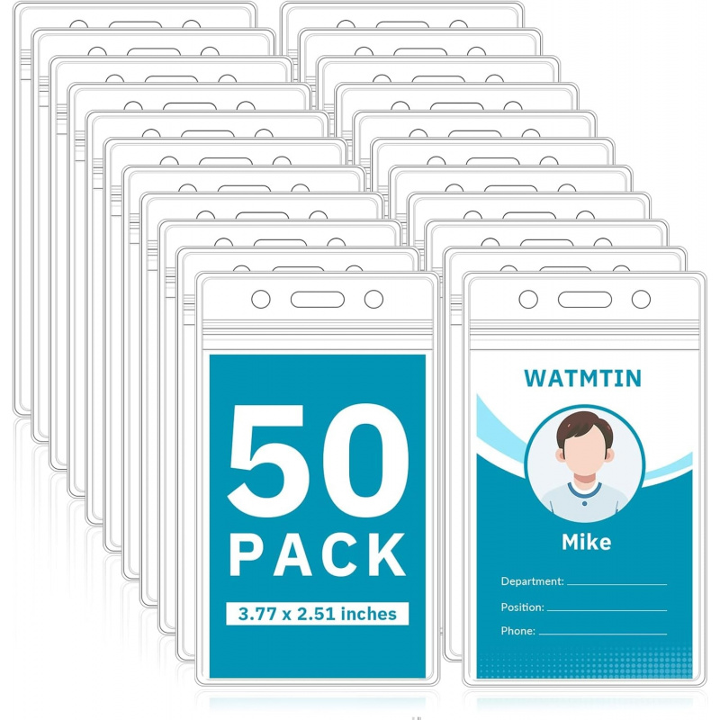 50 PCS Plastic Badge Holder, V - مراجعة Index Card Holder وسعره